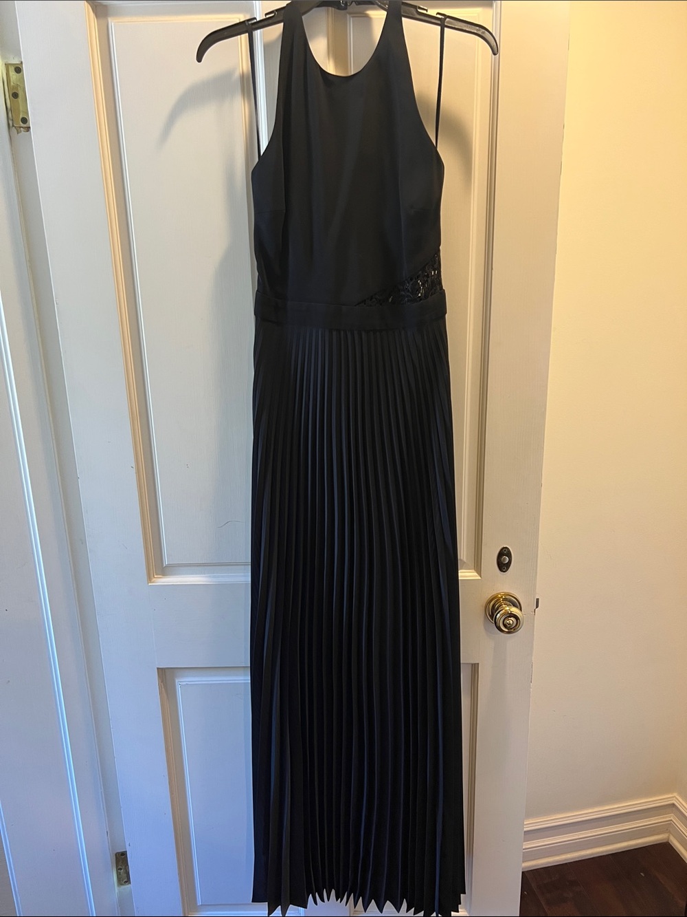 A.L.C. Black Halter Pleated Maxi Dress
